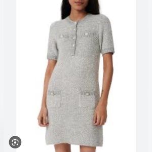 maje Raveno grey sparkle sweater dress size 1 nwot